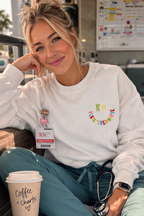 RN Smiley Embroidered Crewneck | Registered Nurse Sweatshirt | Nursing Gift