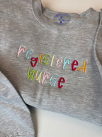 Registered Nurse Embroidered Sweatshirt | RN Crewneck | Nurse Gift