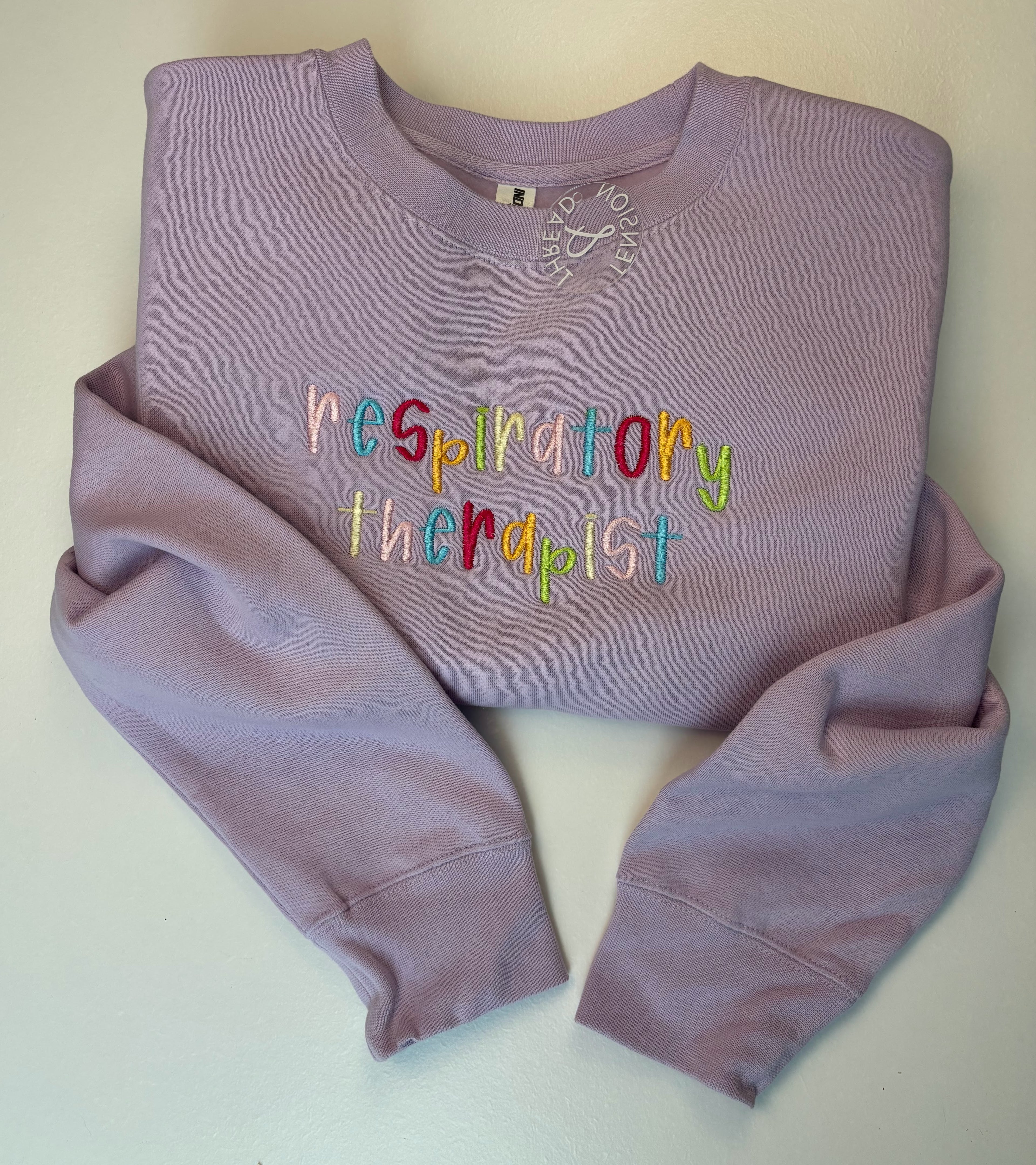 Respiratory Therapist Crewneck | Colorful RT Embroidered Sweatshirt