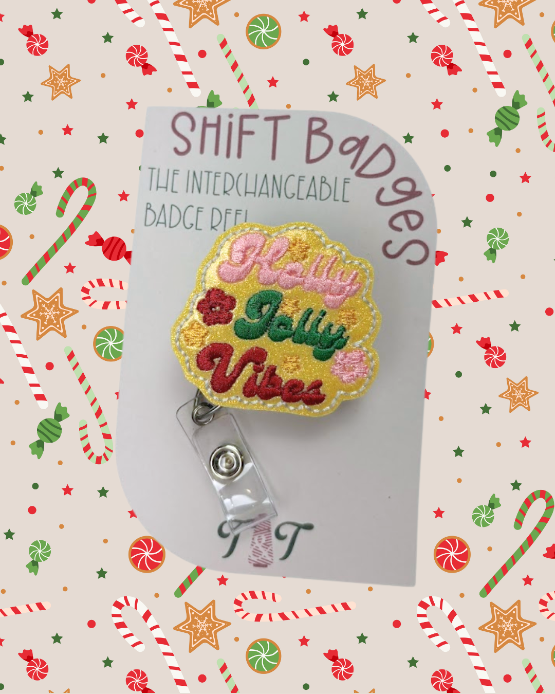 Holly Jolly Vibes-Shift Badge Topper